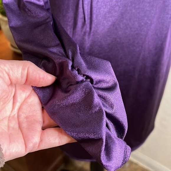 BAR III | Eggplant Faux Wrap Dress | Size - Small - Picture 6 of 11